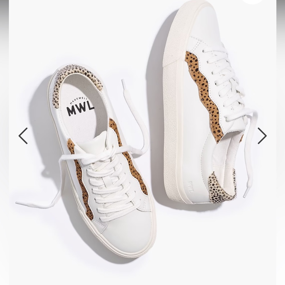 Madewell sidewalk Low-top sneaker in leather & Calf Hair Wave edition